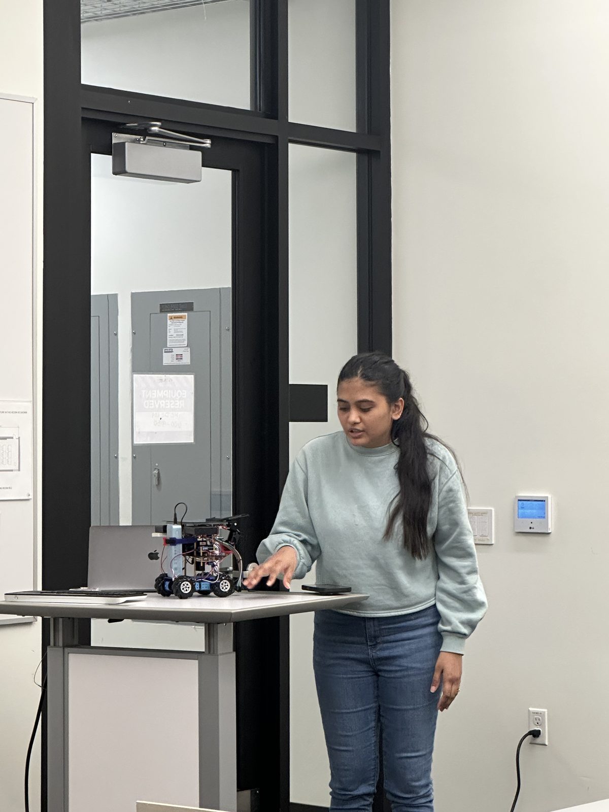 The myBloc Bot on display at a showcase